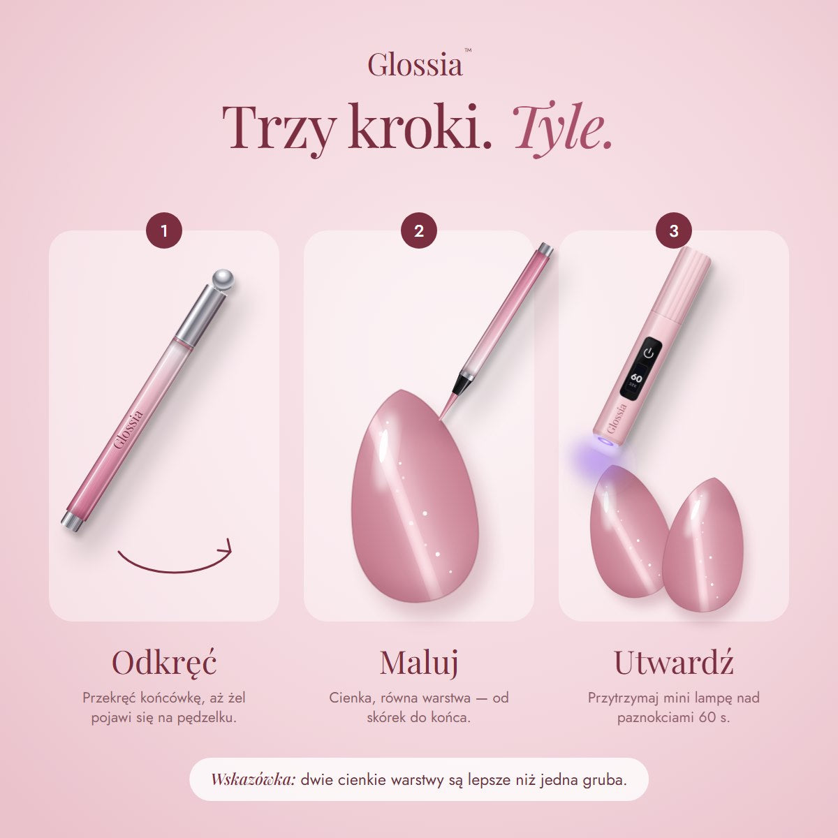 Trzy kroki. Tyle.
